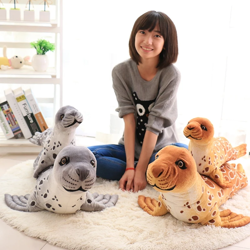 

60cm&100cm Big Size Simulation Seal Soft Creative Big Plush Toy Cushion Pillow Home Decor Toys For Kids Children Valentine Days