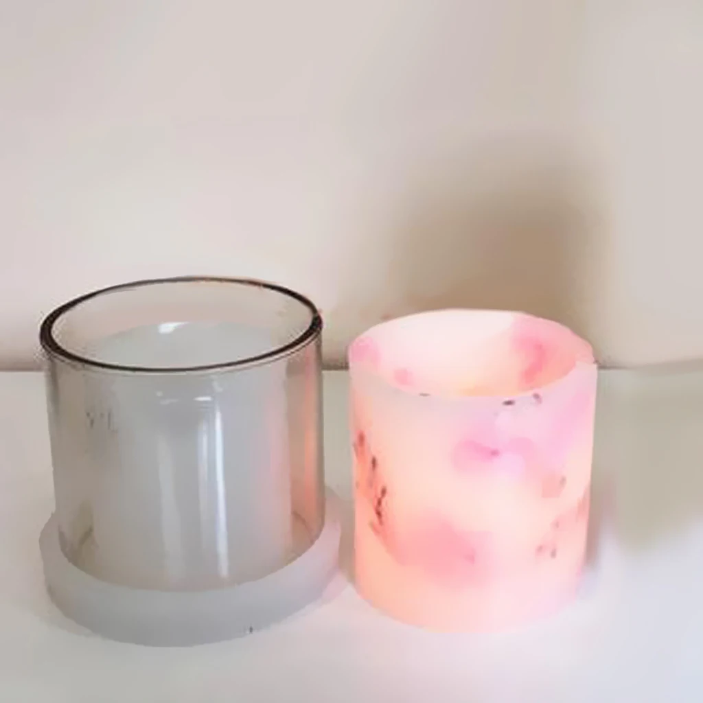 Hollow Cylinder Candle Making Mold Mould for DIY LED Candle Plastic Durable Holder for Handmade Soap and Candle Making 50x50mm