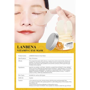 

Hot sale 50pcs VC Eye Mask Reduces Dark Circles Soothing Firming Hardening Elevation Repair Serums