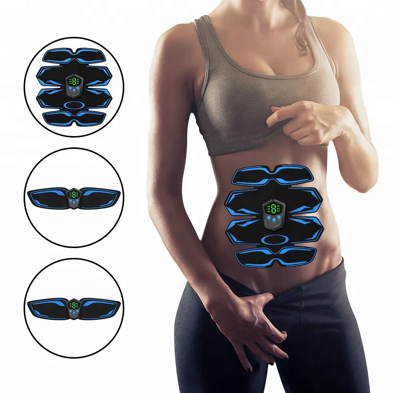 

VILECO 8pcs EMS Abdominal Massage Patch With Display Intelligence Bodybuilding Muscle Trainer Relaxation Instrument Body Post