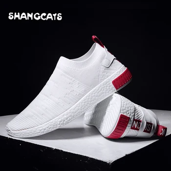 

Thin Shoes For Summer White Shoes Men Sneakers Teen Shoes Without Lace Trend 2019 New Feel Socks Shoes tenis masculino chaussure
