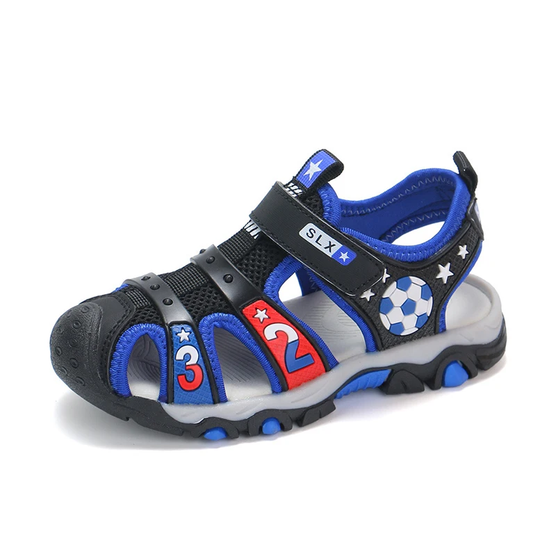 

Children Sandals Boy Summer Beach Shoes Kids Casual Cover Toe Boys Sandals 2019 Football Design Sport Kids Sandals Boys Leather