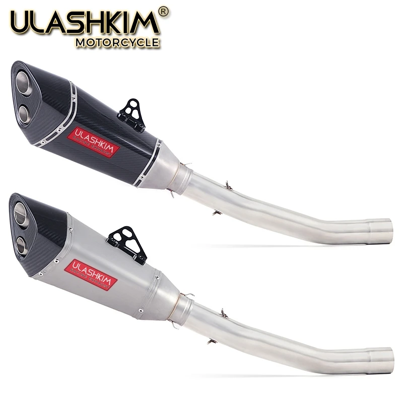 Motorcycle Exhaust Full system middle Link pipe Muffler Slip On for