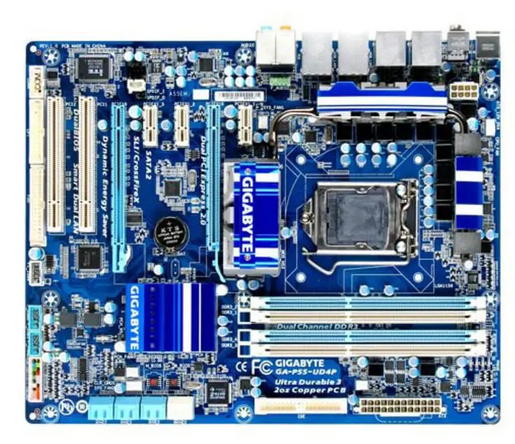 Для Gigabyte GA-P55-UD4P оригинальная бывшая в употреблении материнская плата для