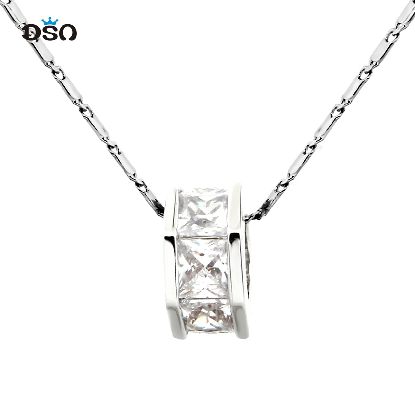 

Newest Cylinder Cube Pendant Necklace for Women Rhinestones Choker Statement Necklace Gift Wedding Jewelry 2018(AX0199)