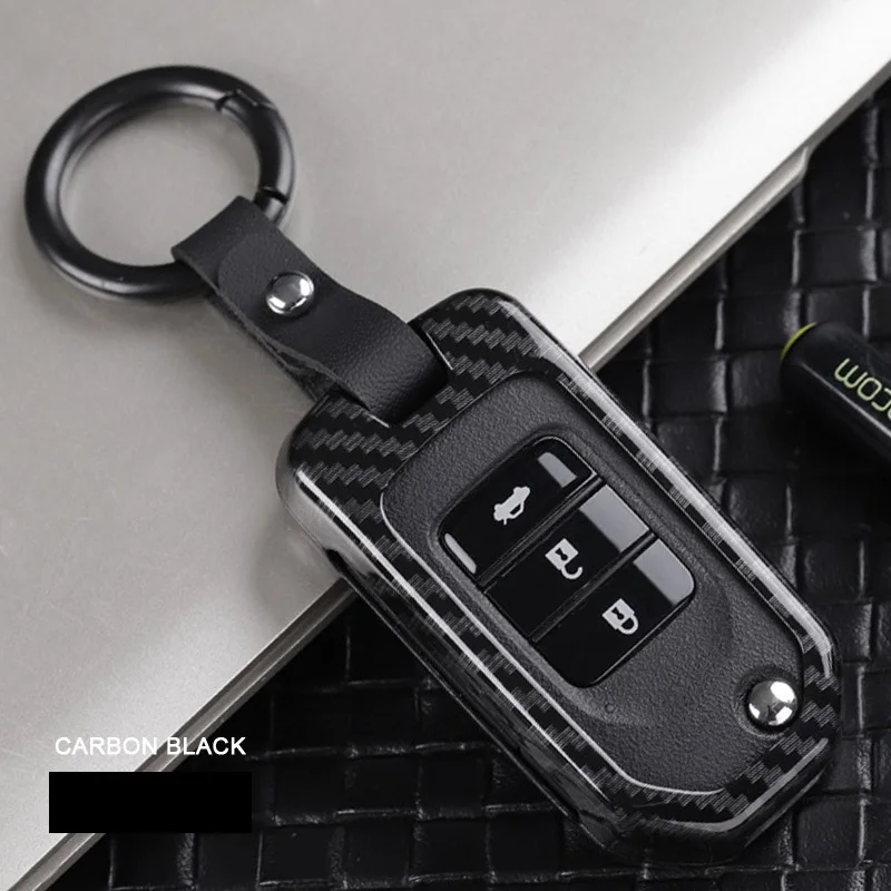 Углеродное волокно, брелок для автомобильных ключей, кармашек для часов чехол для Honda Civic CR-V HR-V Accord jade Crider Odyssey-18 дистанционная защита