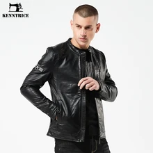 Kenntrice/зимние пальто узкого кроя мотоциклетная кожаная куртка теплая Для мужчин брендовая пилотный кожаный жакет животных дубленка куртка-бомбер