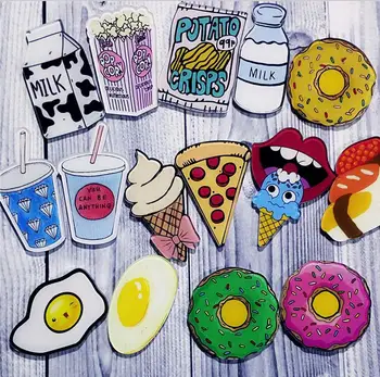 

[4Y4A] 50pcs/Lot Acrylic cartoon brooch cute badges pin brooch badges