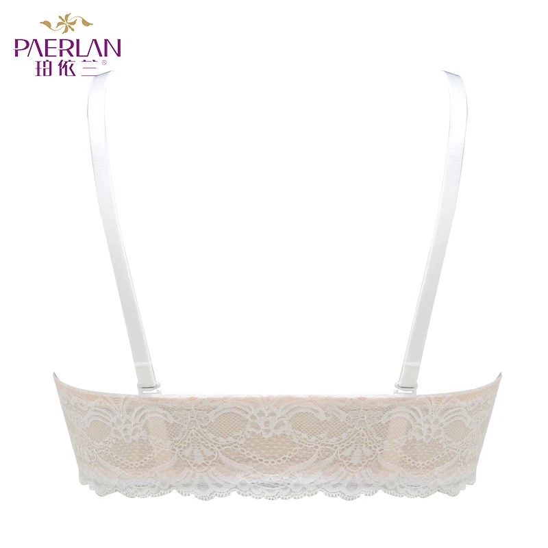 PAERLAN Front Closure Wire Free Small Breast Push Up Lace Floral Bra 5/8 Cup Cover Female Sexy Comfort Seamless Underwear Women PAERLAN Front Closure Wire Free Small Breast Push Up Lace Floral Bra 5/8 Cup Cover Female Sexy Comfort Seamless Underwear Women