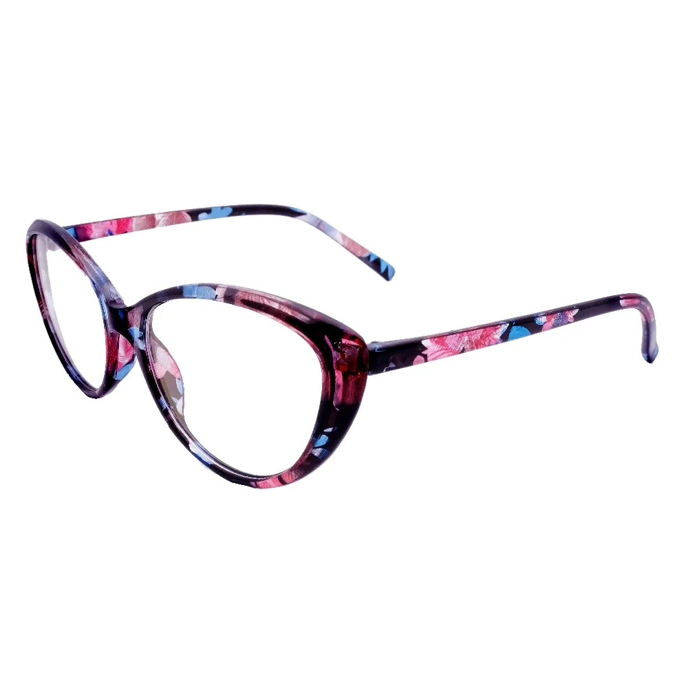 Женские Cateye модные очки для чтения кошачий глаз рецепт очки для чтения фиолетовый цветочный коричневый очки рамки Longsighted Новый