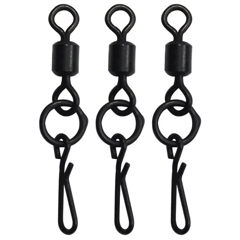 Buy 100pcs Matte Black Fishing Rolling Swivel With