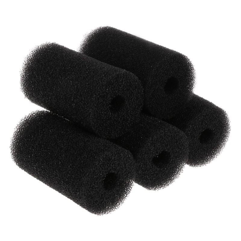 

5 Pcs Inlet Pond Black Foam Sponge Aquarium Filter Protector Cover For Fish Tank