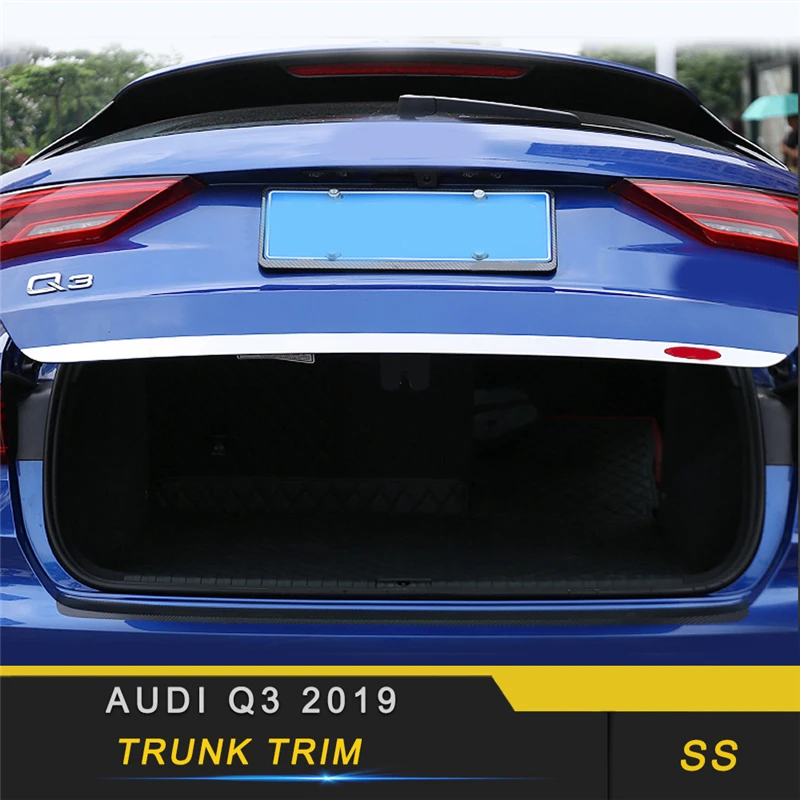 

For Audi Q3 2019 Car Styling Rear Door Trunk Decoration Cover Trim Frame Sticker Exterior Accessories