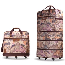 Новые мужские 32 36 размер большой емкости Оксфорд карта стиль сумки на колёсиках за рубежом для учебы масштабируемый чемодан на колесиках мала дорожная сумка