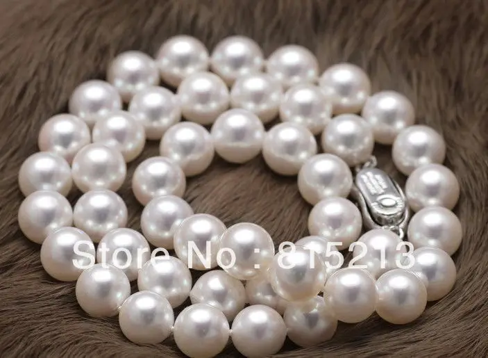 

ddh004561 Natural 10-11mnm Australian south sea white pearl necklace 18''s925