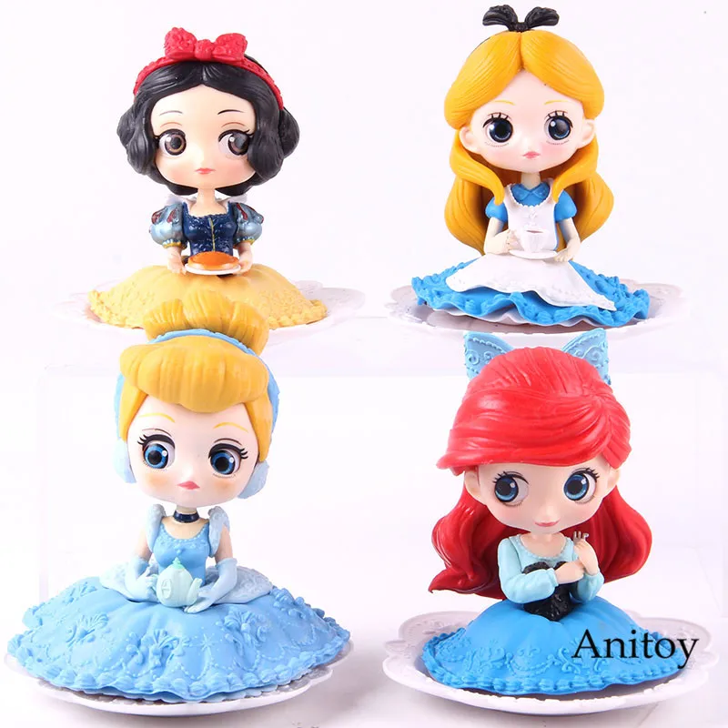 

Q Posket Princess Sugirly Ariel Alice Snow White Cinderella Action Figure QPosket PVC Collectible Model Toy 4pcs/set