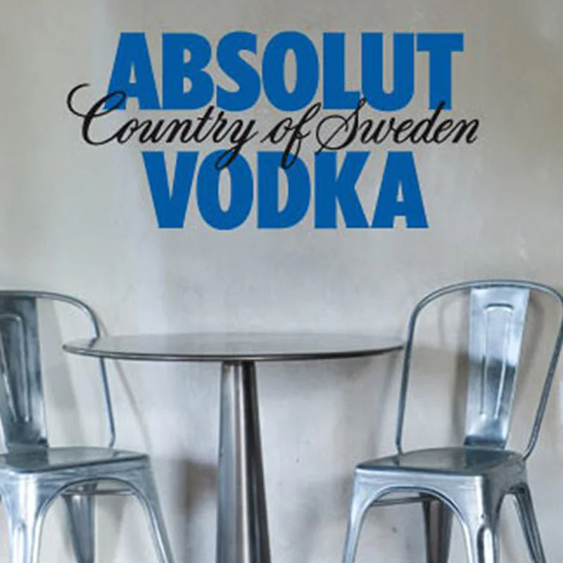 Vodka Art Sticker Restaurant Kitchen Removable Vinyl Wall Stickers DIY Home Decor Waterproof Wallpaper JG1601