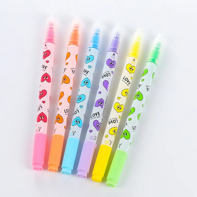 6 шт./лот гелевая ручка сердце caneta Kawaii boligrafo стационарный papelaria lapices canetas материал escolar stylo kalem