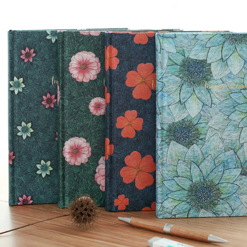 

116 Sheets Blank Inner Hardcover Printing Protable Notebook Creative Simple 4 Styles Daily Memos Notepad Cute Notebook