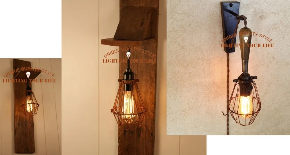 Edison Wall Lamp Cage Light Chandelier Wall Mount Fixture Trouble Lamp Sconce Vintage Industrial