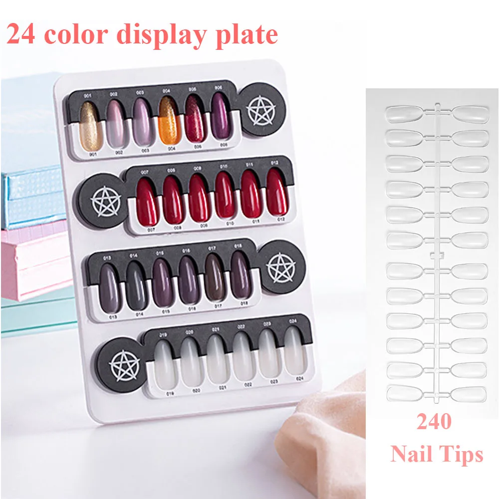 

Assemble Nail Gel Polish Display Plate 24 Color Acrylic With Magnet Color Card Chart Painting Manicure Nail Art Display Tools
