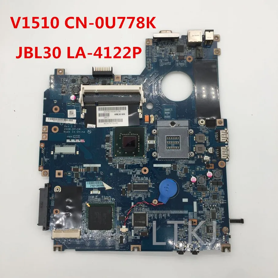 Высококачественная материнская плата для ноутбука 1510 V1510 фотосессия 0U778K U778K JAL30