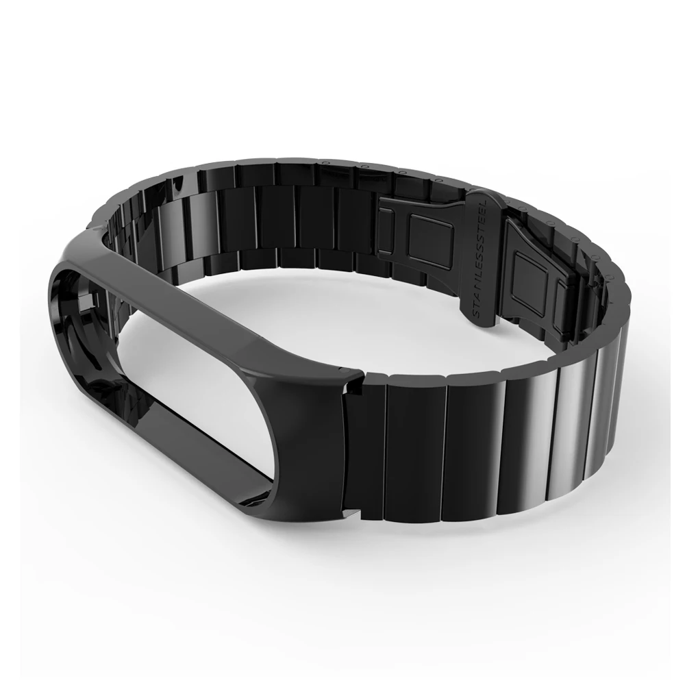 Wrist Band Bracelet Strap for Xiaomi Mi Band 4 3 Metal Bamboo Style Strap Stainless Steel MiBand 4 Wrist Band Screwless Belt