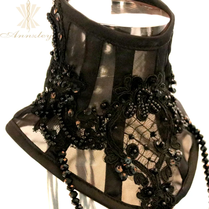 Steel Boned Gothic Vampire Costume Lace Neck Corsets For Sale  (2)