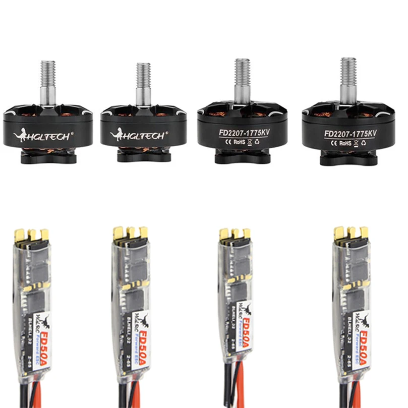 

HGLRC Forward 2207 1775KV 5-6S Brushless Motors FD50A 50A BLheli_32 ESC Combo for FPV Racing Drone DIY Quadcopter Aircraft