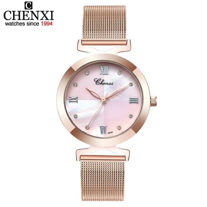CHENXI Брендовые женские кварцевые часы женские роскошные часы женские водостойкие модные Романтические женские часы Relogio Faminino xfcs