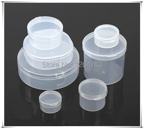 

New round transparent plastic box containing jewelry sample box PP small round drug box covered 10pcs/lot free shipping!