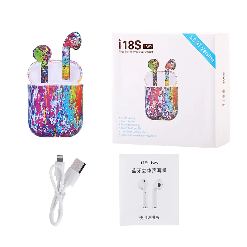 

New i18S TWS Mini Earphones Pop Up Window Touch Control with Mic Bluetooth 5.0 Headphones Stereo Sound VS i10 i11 i12 i14 tws