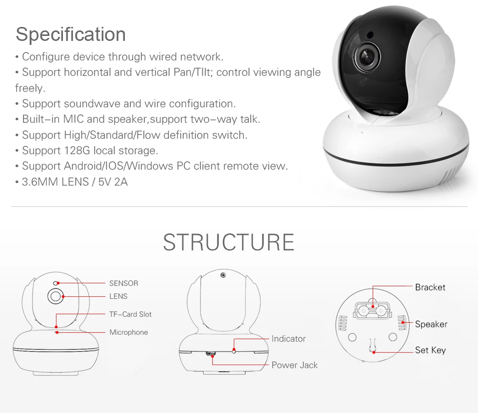 Ip-камера Беспроводная 1080 P камера CCTV камера безопасности для дома