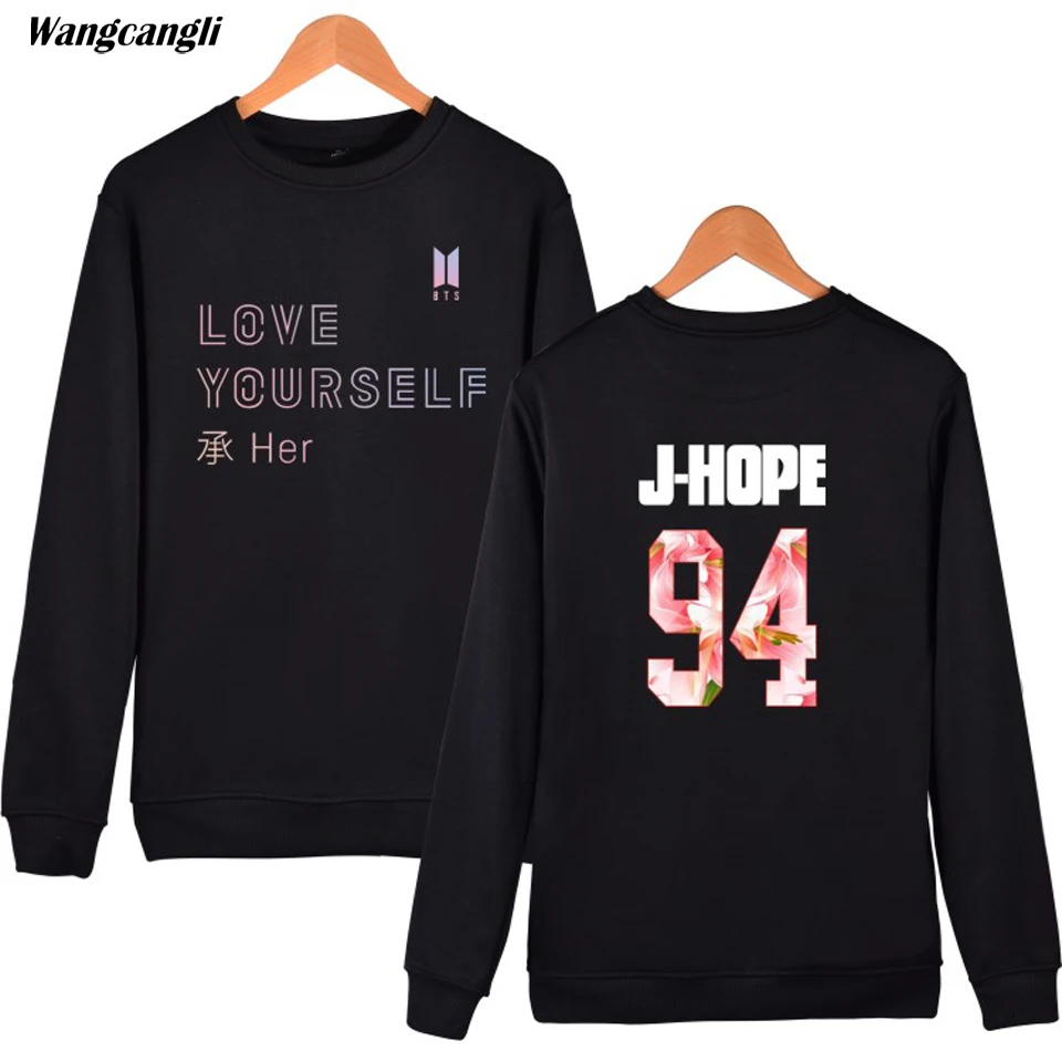 2017 NEW BTS LOVEYOUSELF bts kpop Capless Winter Hoodies Women Bangtan