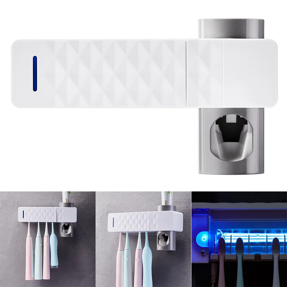 Антибактериальный УФ держатель для зубных щеток, дорожный автоматический держатель для зубной щетки, коробка для хранения, кронштейн, USB Перезаряжаемый аксессуары для ванной комнаты
