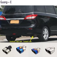 Para Nissan Quest 2011-2017 adesivos de carro tampa tubo de escape ponta silenciador extremidade do tubo exterior de volta dedicar tomada ornamento 1 pcs