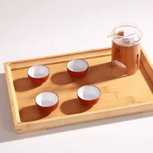 Натуральный Бамбуковый чайный поднос, Столовый Текстиль для отеля, поделки из массива дерева, маленькие прямоугольные лотки, десерт, Западная еда, послеобеденный чайный поднос