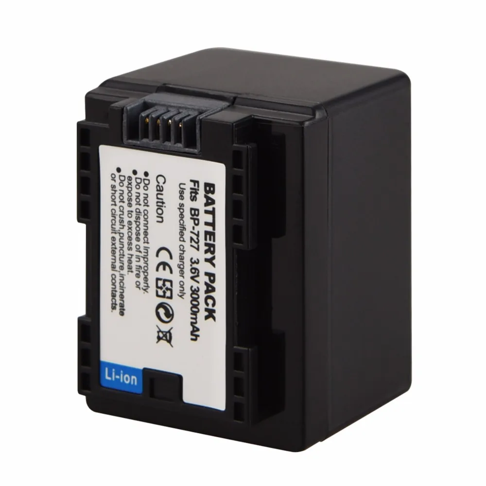 Аккумулятор BP 727 для Canon фотокамера VIXIA HF R30 M50 M52 500 M56 M506 R30032 R36 R38 R306 R400 R500 R60 R62 3 6 В 3000