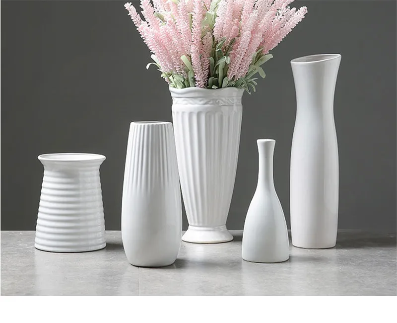 Классическая белая керамическая ваза, китайский декор, фарфоровая ваза для цветов, креативный подарок, украшение для дома