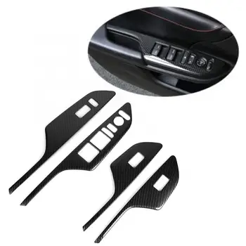 

4pcs/set Carbon Fiber Look Window Lift Switch Panel Trim Fit for Honda Civic 2016-up 10th Generation Stainless Steel car styling