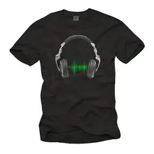 Camiseta VINTAGE ELECTRO DJ para hombre con auriculares-Camiseta de vinilo de manga corta para fiesta Cool Casual pride, camiseta Unisex a la moda para hombre