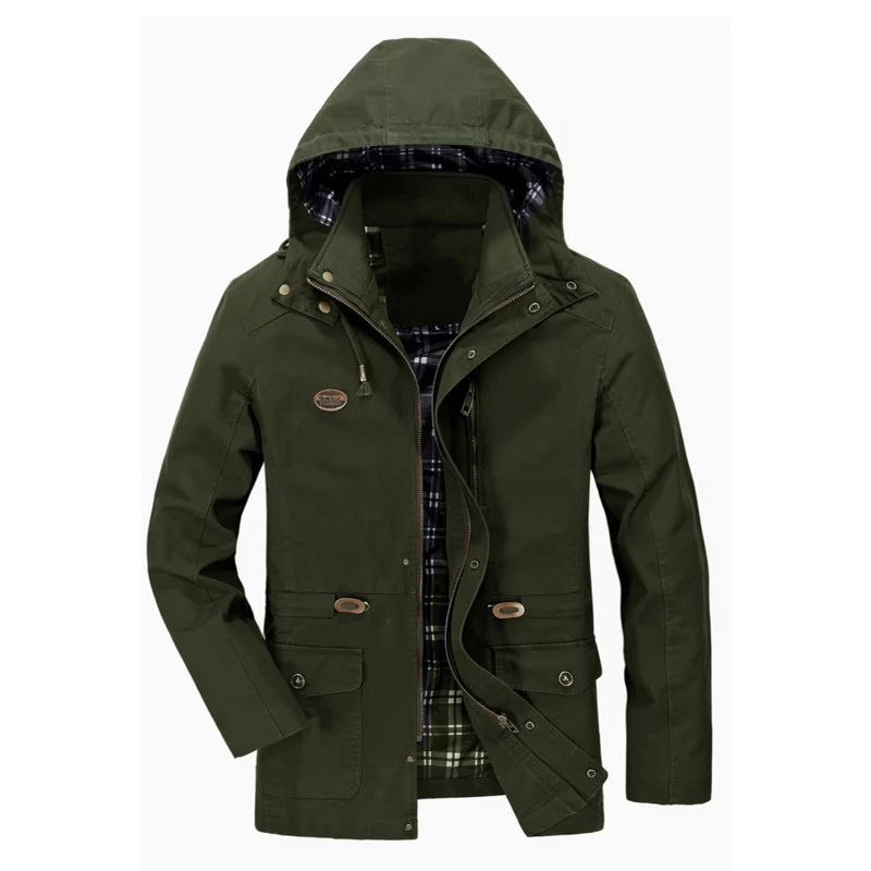 buy  Men's Spring Autumn Jacket Casual Bomber Jackets Men Tactical coat Detachable Hood Windproof Windbr