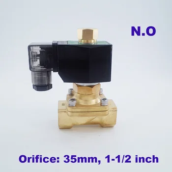 

GOGO 2 way brass Normally open solenoid valves for water price cheap 12 volt 1 1/2 inch Orifice 35mm zero pressure start