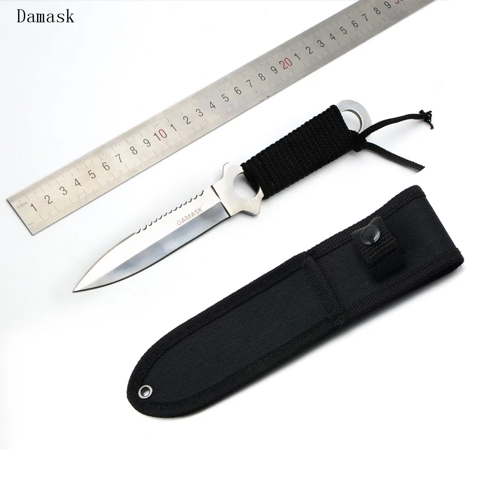 Damask Brand Stainless Steel Blade Survival Camping Knife Fixed Blade