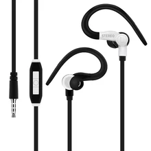 Earhook In-Ear Wired Stereo Sports Earphone Headset Antishock Running Headphones With Mic For IOS System Device