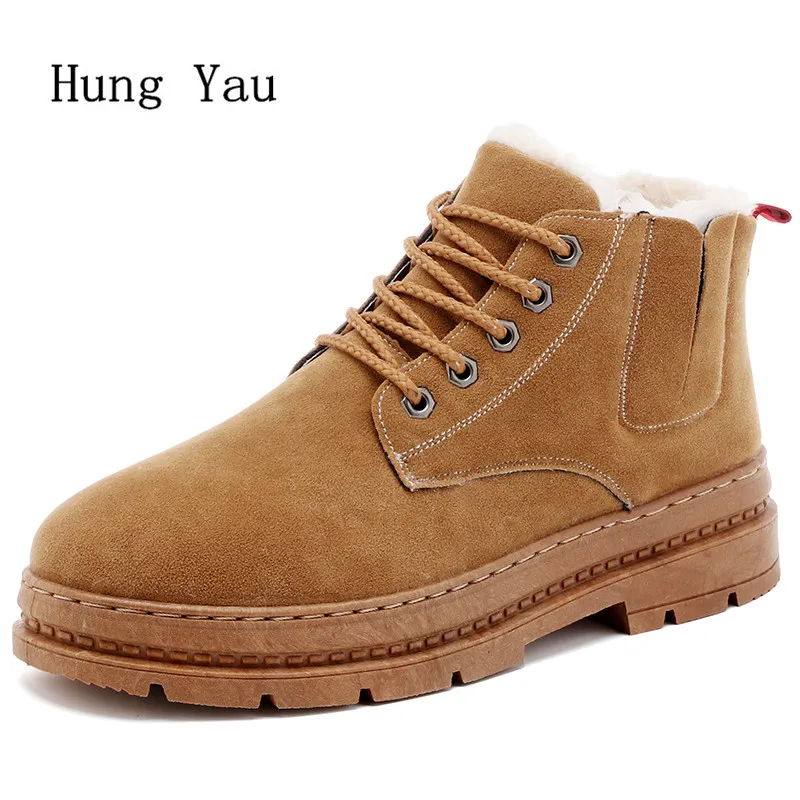 Men Snow Boots Ankle Winter Warm Outdoor Male Casual Shoes Man Flat