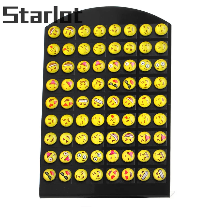 Серьги для девочек Для женщин Emoji уха ногтей Смайлик 36 различных лица серьги