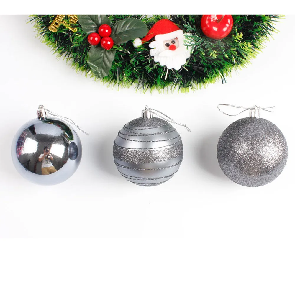 12 круглых шаров для рождественской елки, украшения для елки, подвески для рождественской вечеринки, вечерние, свадебные украшения 6 см 5O929