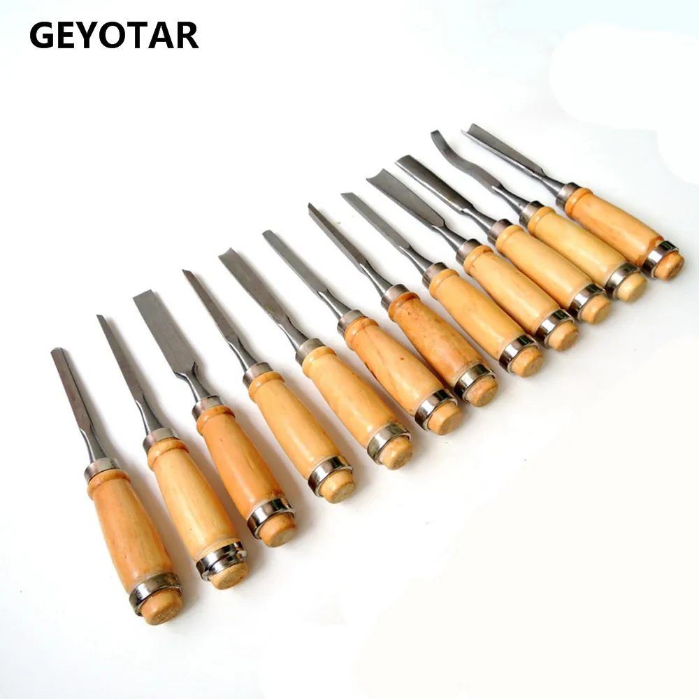 12pc Woodcut Knife Scorper Wood Carving Tools Hobby Knifes Cutter