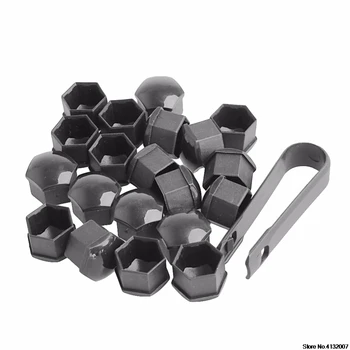 

2020 New 20Pcs 17mm Car Wheels Plastic Nuts with Screw Cap Removal Tools Gray
